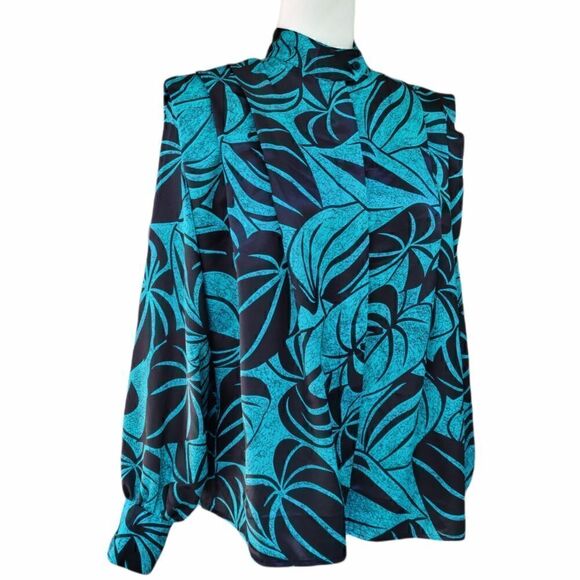 TJW by Mervyn's Vintage 80s 90s Secretary Greek Style Button Down Shirt Size 12 - Picture 3 of 16